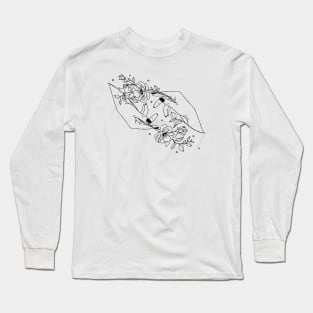 Floral Friendship in Black Long Sleeve T-Shirt